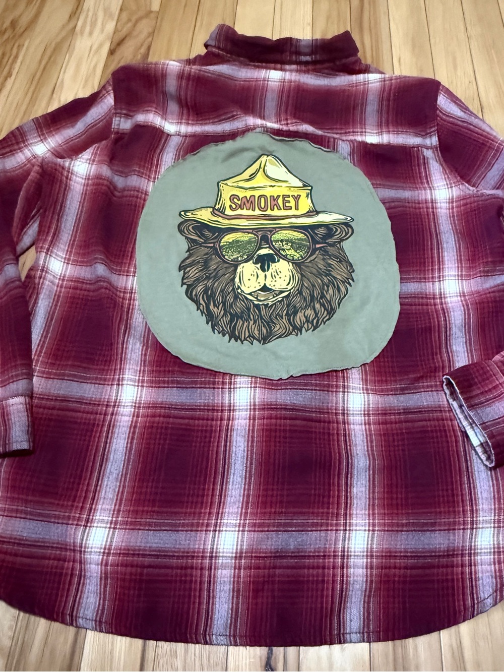 Jachs Burgundy Plaid Button-Down Shirt with Smokey Patch